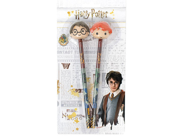 Blister 2 lapices con goma 3D Harry Potter