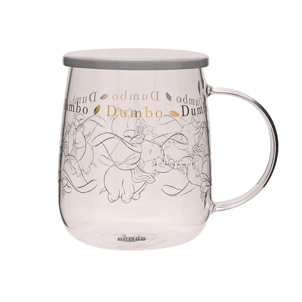 Taza Cristal Disney Con Tapa Dumbo
