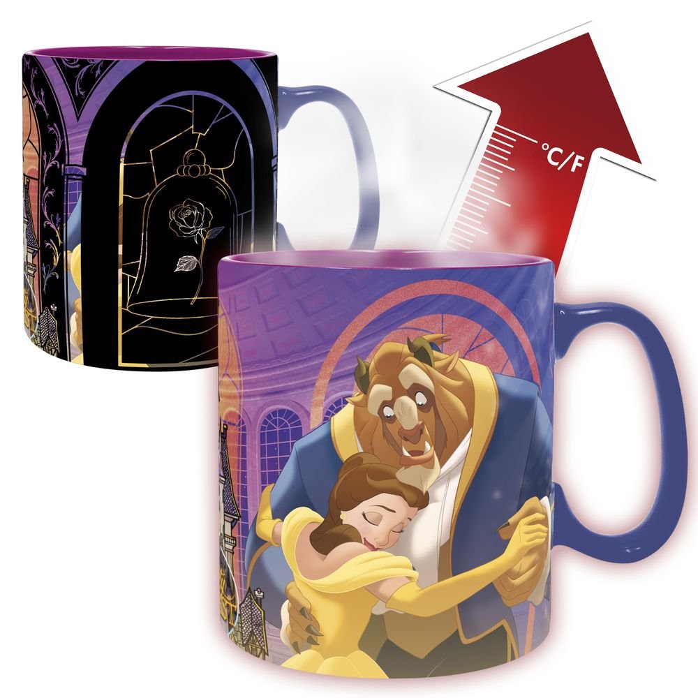 Taza Cambio De Calor 460 Ml La Bella Y La Bestia Disney
