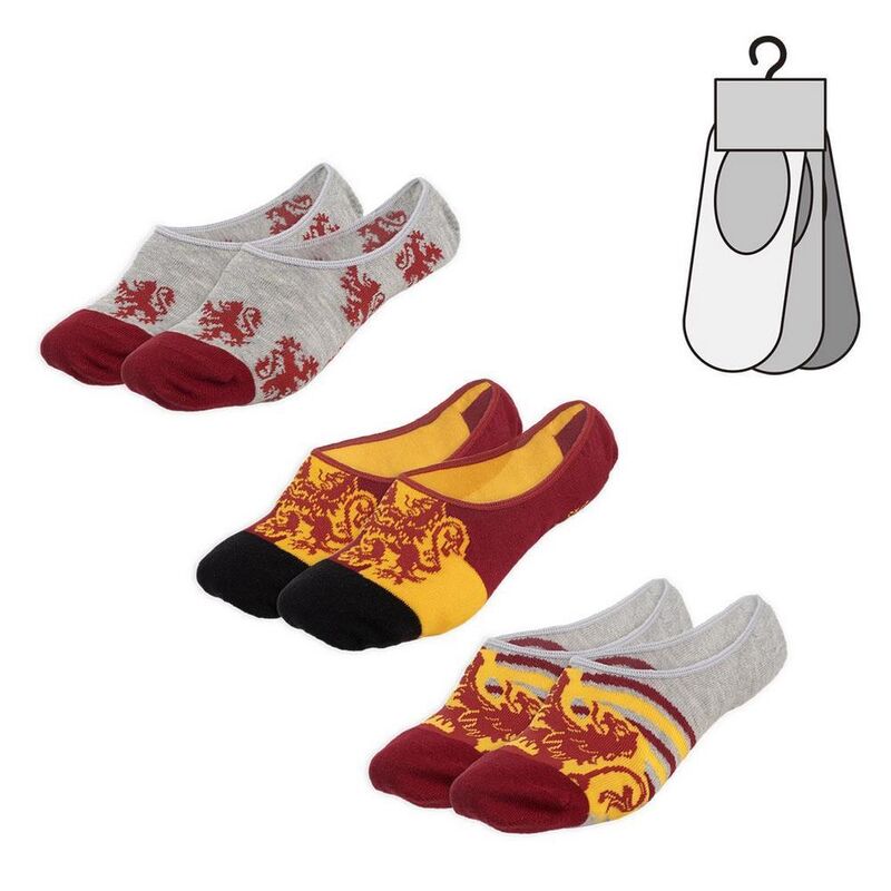 Pack 3 Calcetines Pinkie Harry Potter Gryffindor Tallas 41-46