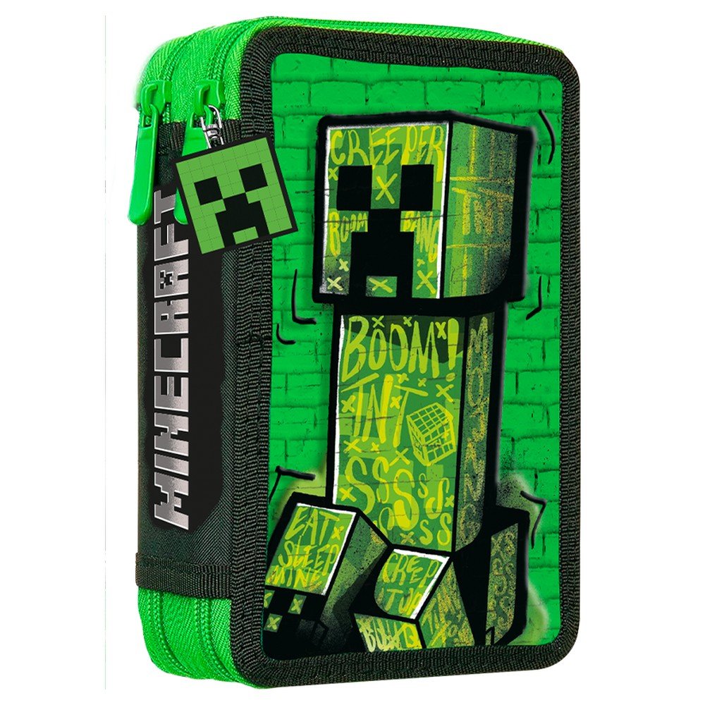 Estuche 2 Cremalleras Minecraft