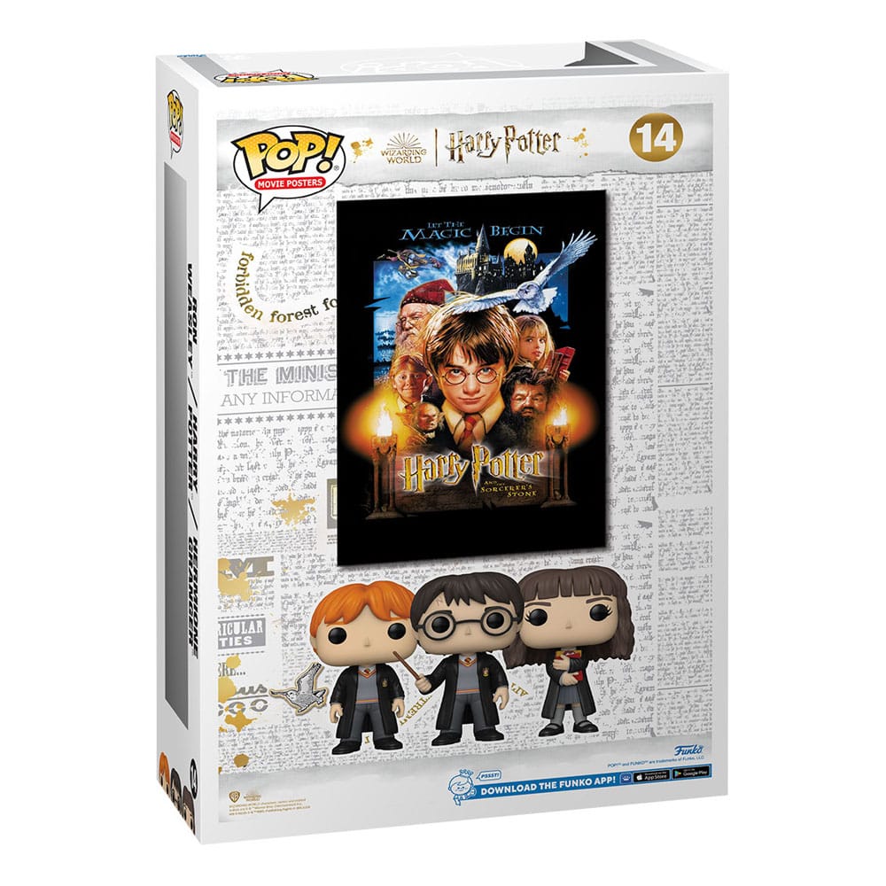 ¡Harry Potter POP! Poster de Película y Figura La Piedra Filosofal 9 cm