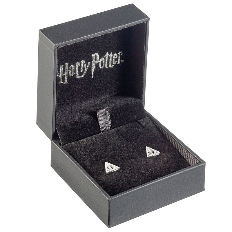 Pendientes Deathly Hallows plata Harry Potter