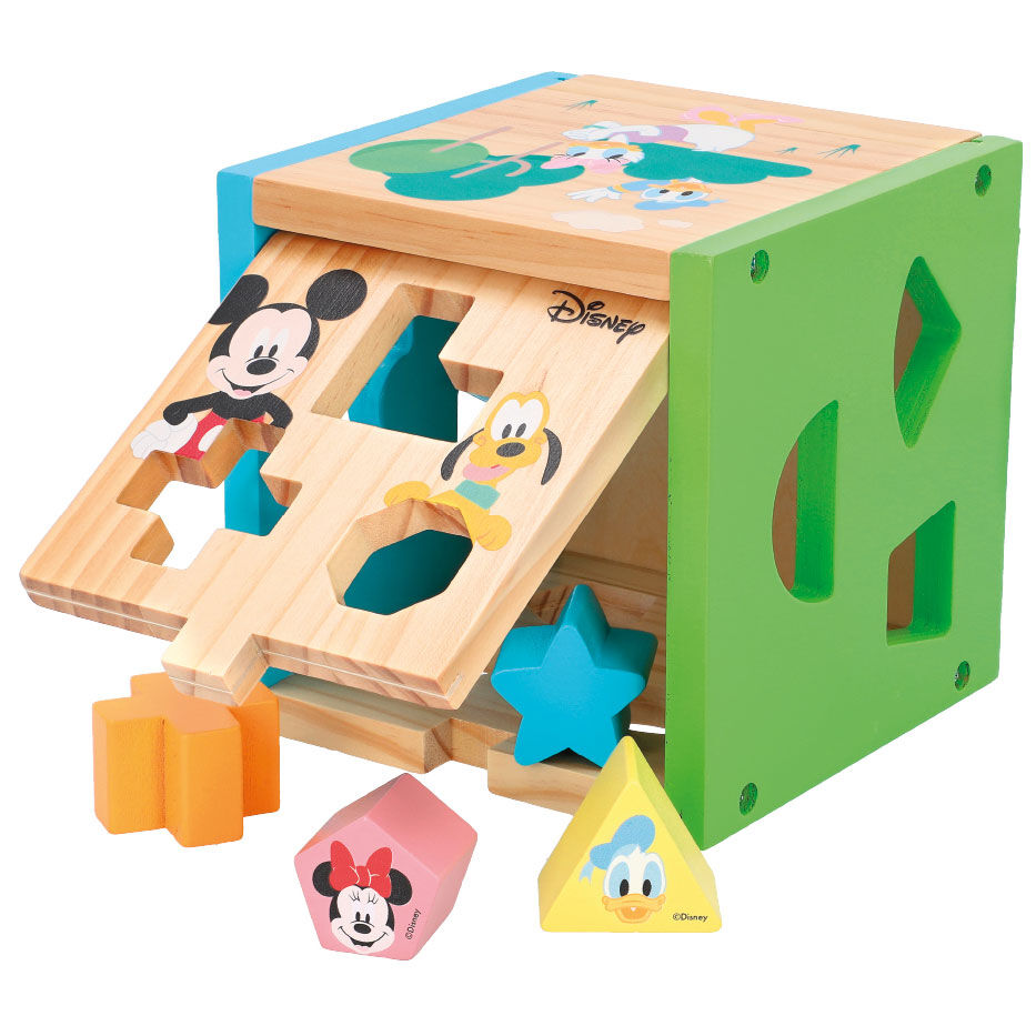 Cubo formas madera Mickey Minnie Disney