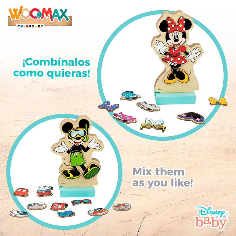 Juego magnetico madera vestidos Minnie Disney