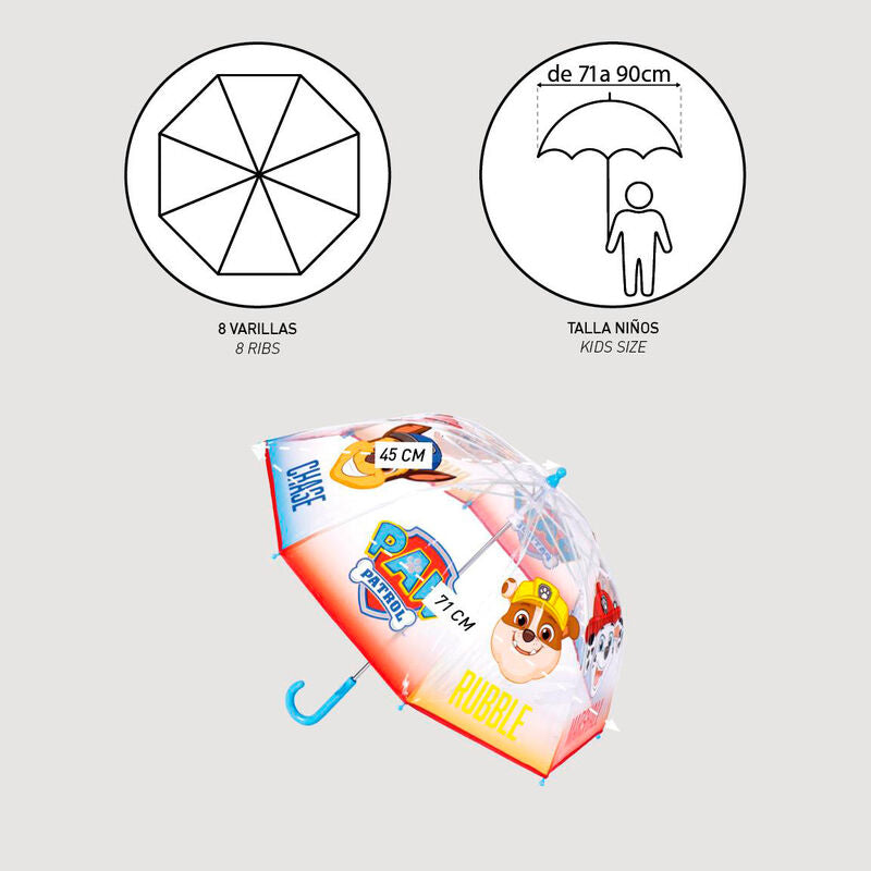Paraguas manual burbuja Patrulla Canina Paw Patrol 45cm