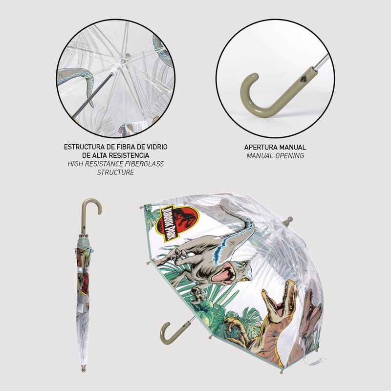 Paraguas manual burbuja Jurassic Park 45cm