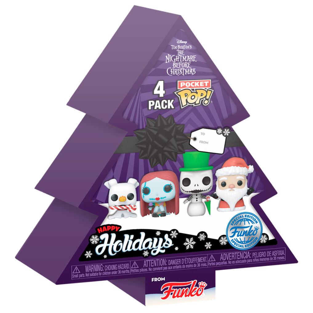 Árbol con 4 figuras Pocket POP Disney Pesadilla Antes de Navidad Holiday Exclusive
