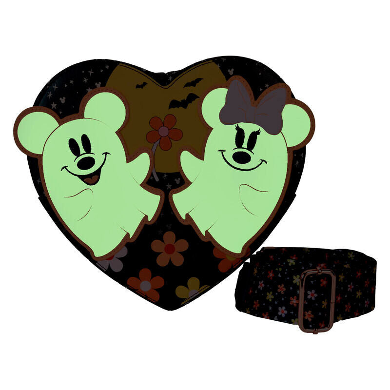 Bolso bandolera Floral Ghost Mickey & Minnie Disney Loungefly