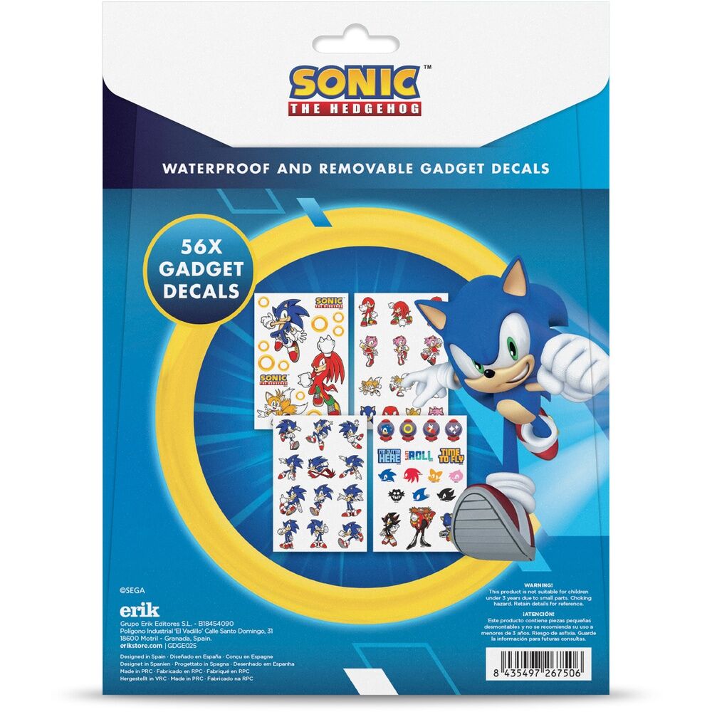 Set pegatinas reutilizables Sonic The Hedgehog