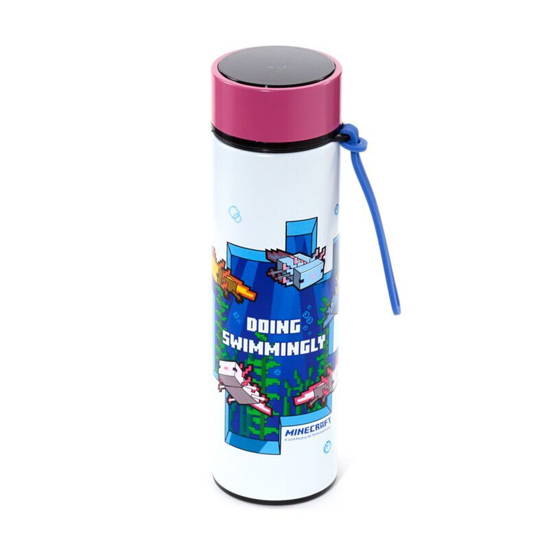 Botella acero inoxidable termo Ajolote Minecraft termometro 450ml