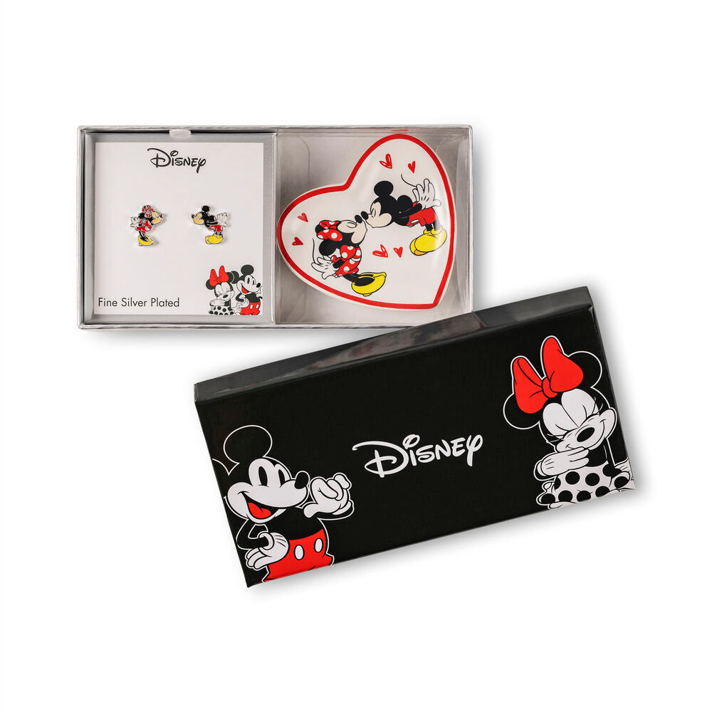 Pendientes + plato bisuteria Mickey & Minnie Disney