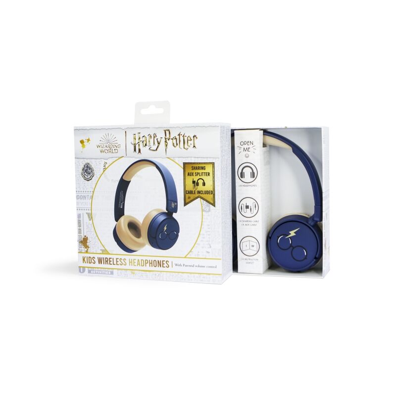 Auriculares Kids BT Gafas y rayo Harry Potter Azul