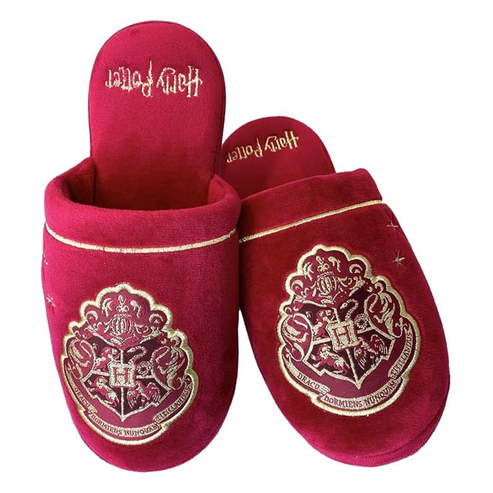 (PRE VENTA) Harry Potter Pantuflas Hogwarts Gold on Burgundy EU 38-43