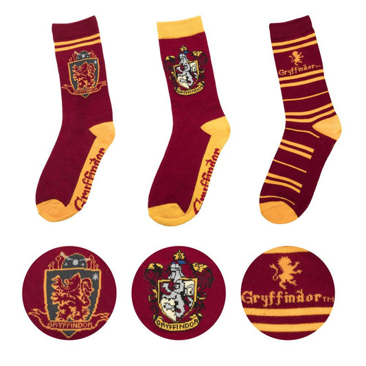 Harry Potter Pack de 3 Pares de calcetines Gryffindor