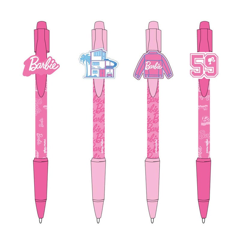 Pack x4 Bolígrafos Barbie