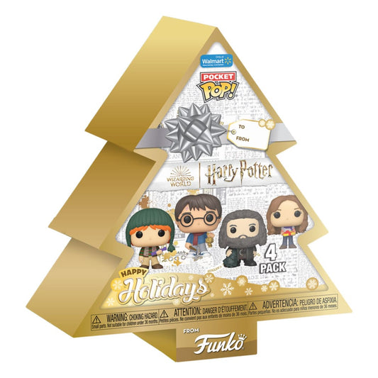 Harry Potter Holiday 2024 Pack de 4 Llaveros Pocket POP! Vinyl Tree Holiday Box 4 cm