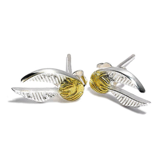 Harry Potter Pendientes Golden Snitch (bañado en plata)