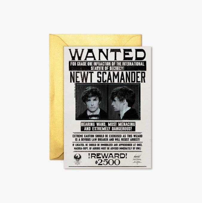 Tarjeta de felicitación lenticular de Newt Scamander Animales Fantásticos Minalima-Harry Potter