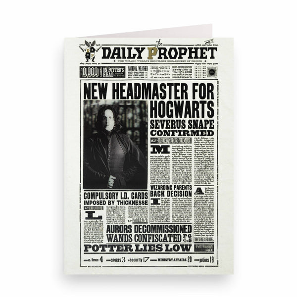 Tarjeta de felicitación lenticular de Severus Snape, el nuevo director de Hogwarts. Minalima-Harry Potter
