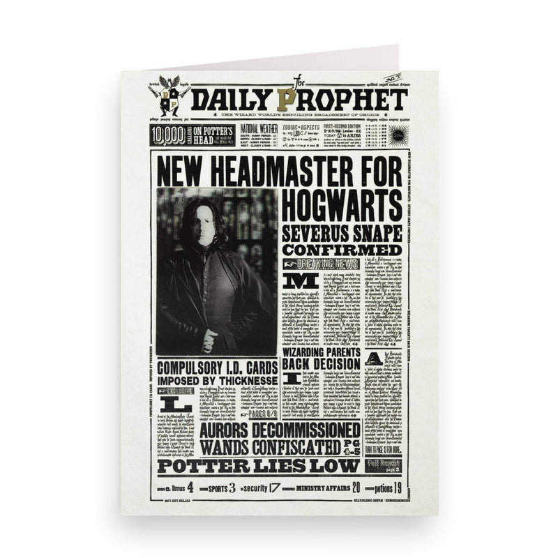 Tarjeta de felicitación lenticular de Severus Snape, el nuevo director de Hogwarts. Minalima-Harry Potter