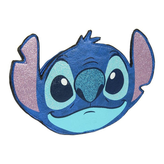 Monedero Redondo Con Forma Cara Stitch Azul