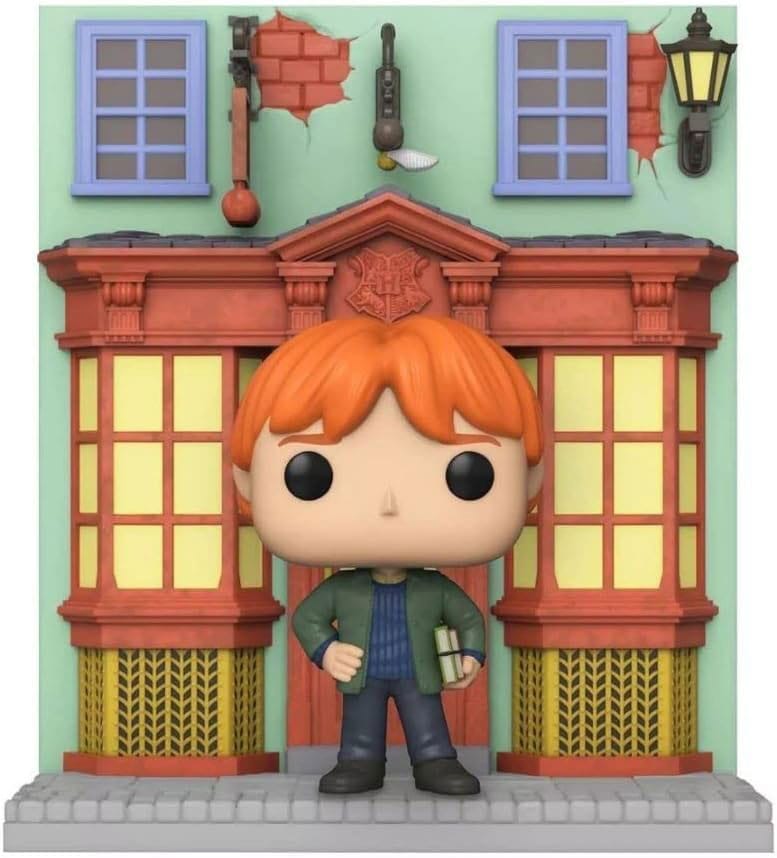 Harry Potter POP! Deluxe Vinyl Figura Deluxe: Diagon Alley- Quidditch Supplies Store w/Ron 9 cm