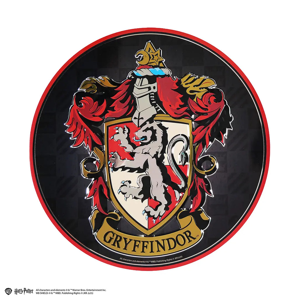 Placa redonda de aluminio Gryffindor - Harry Potter