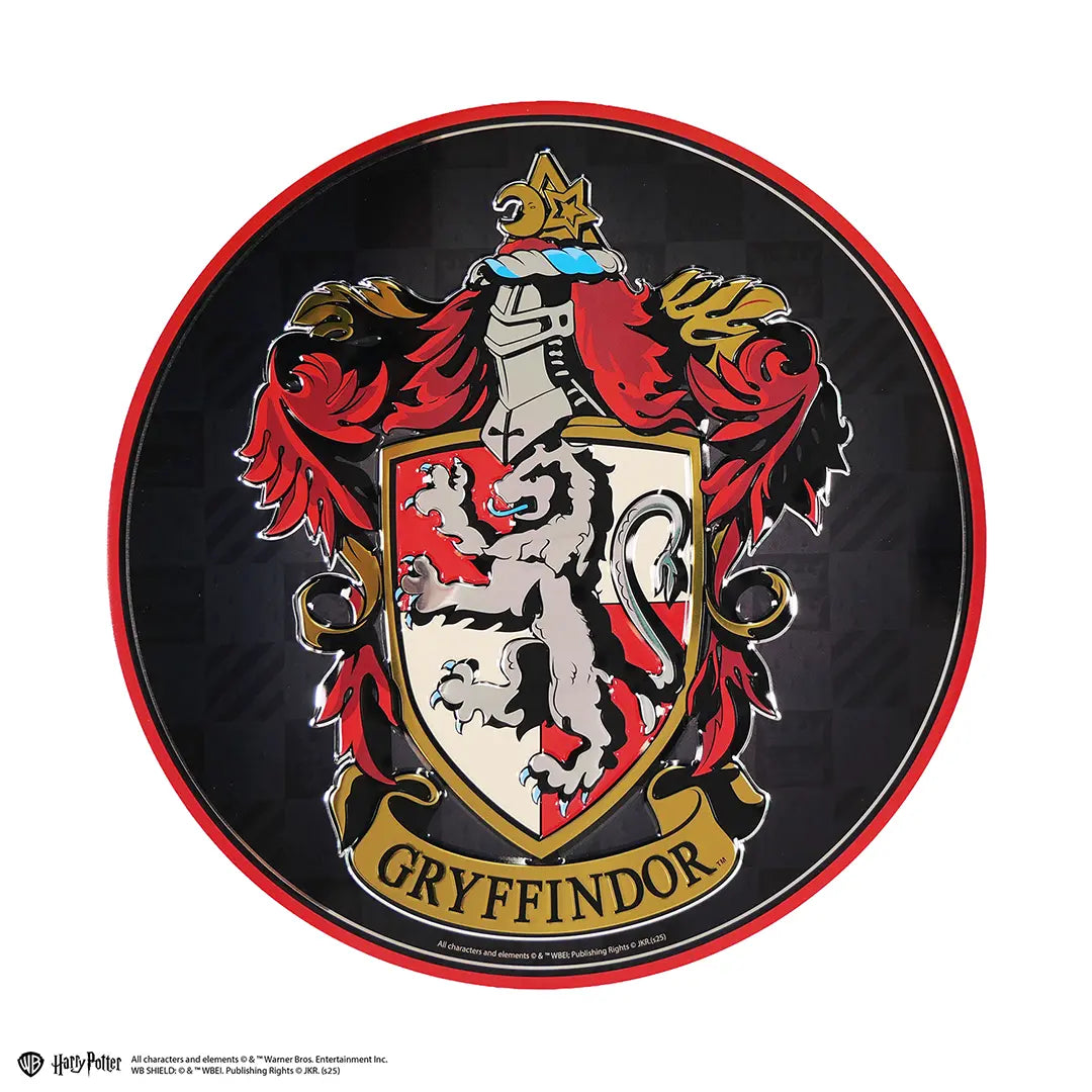 Placa redonda de aluminio Gryffindor - Harry Potter