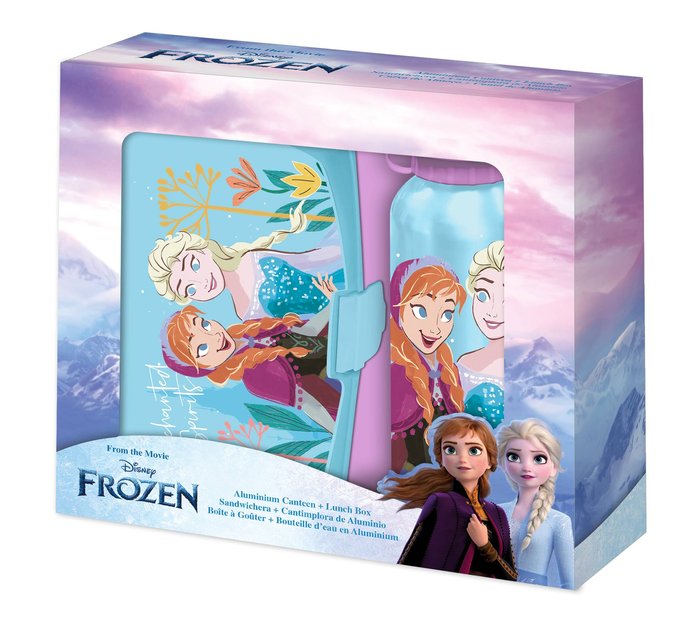 Botella Aluminio 500Ml + Sandwichera Frozen