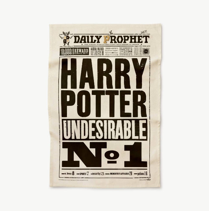 Paño de cocina - El Diario del Profeta - Harry Potter Indeseable N° 1. Minalima-Harry Potter