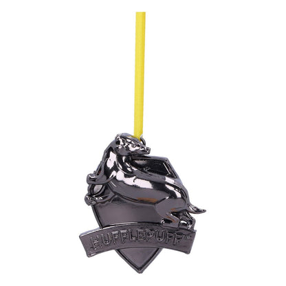 Harry Potter Decoración Árbol de Navidad Hufflepuff Crest (Silver) 6 cm