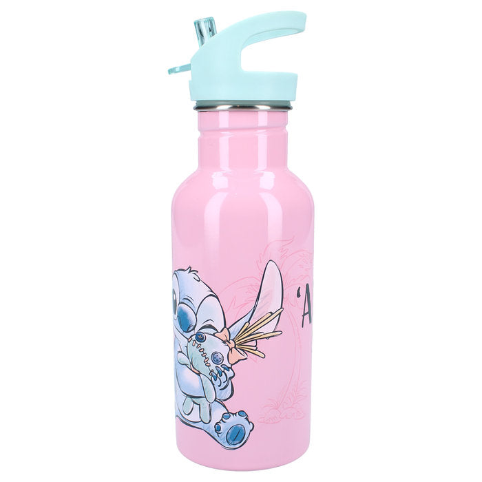 Botella Aluminio Termica Con Pajita 500Ml Stitch Take A Sip