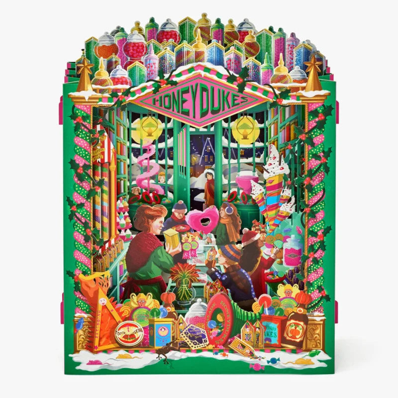 Tarjeta de felicitación 3D de Harry Potter - Honeydukes, la maravillosa tienda de dulces mágicos - Minalima