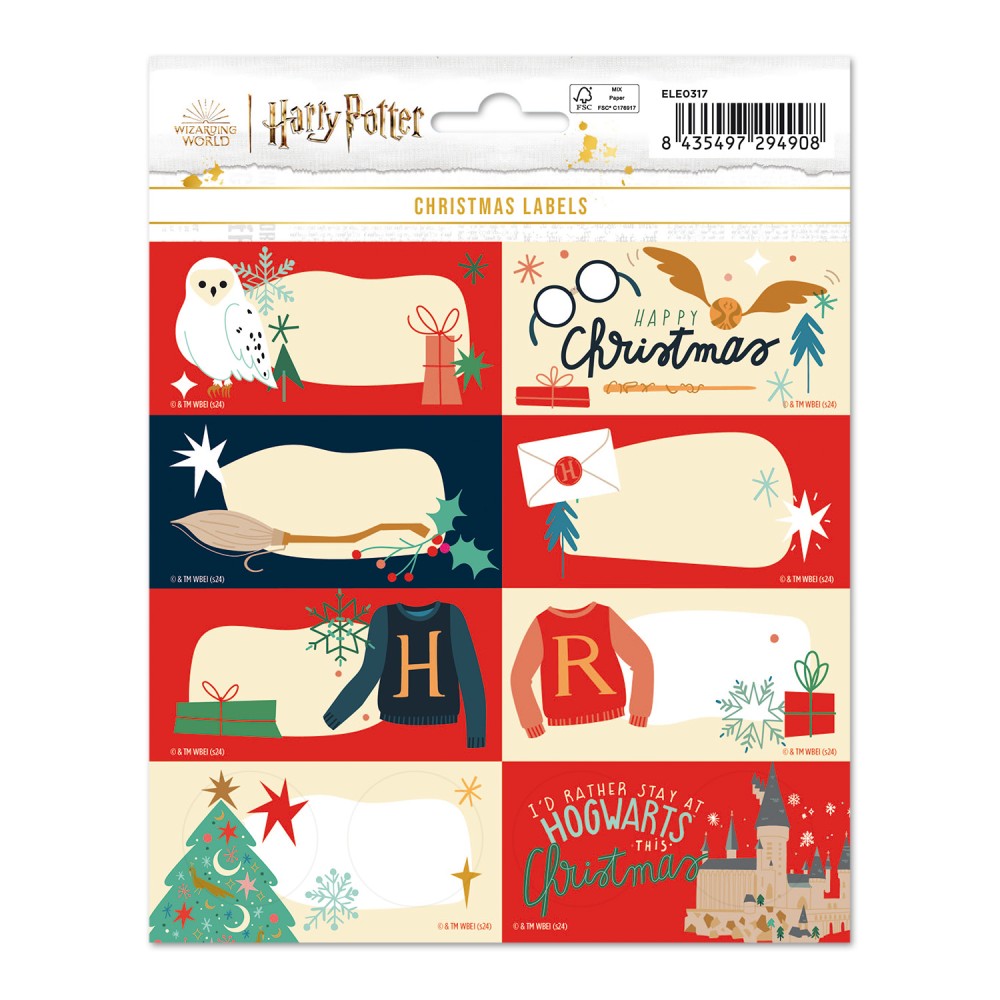 Etiquetas Adhesivas Navidad Harry Potter