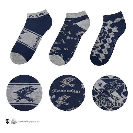 Harry Potter Pack de 3 Pares de calcetines tobilleros Ravenclaw