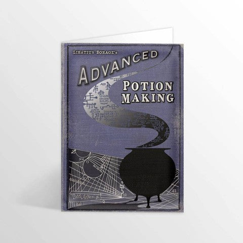 Tarjeta de felicitación - Manual avanzado para la elaboración de pociones. Minalima-Harry Potter
