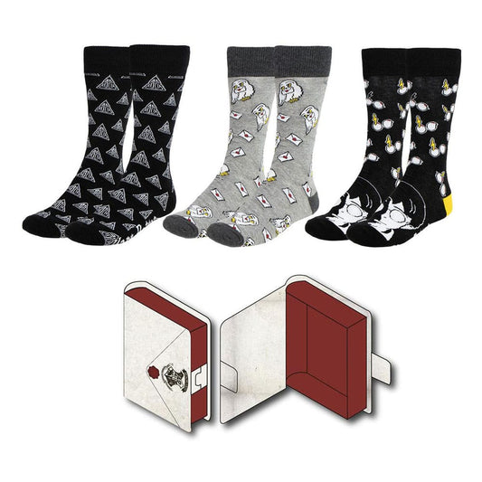 Harry Potter Pack de 3 Pares de calcetines 38-45