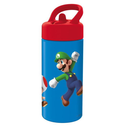 Botella Infantil Con Pajita Asa 410Ml Super Mario