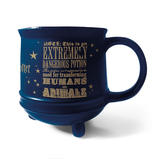 Taza 3D Caldero Pociones extremadamente peligrosas azul