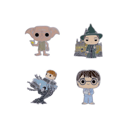 Harry Potter POP! Pin Set de 4 Chapas esmaltadas HP Anniversary Chamber of Secrets 4 cm