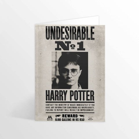 Tarjeta de felicitación lenticular - No deseado n.° 1. Minalima-Harry Potter