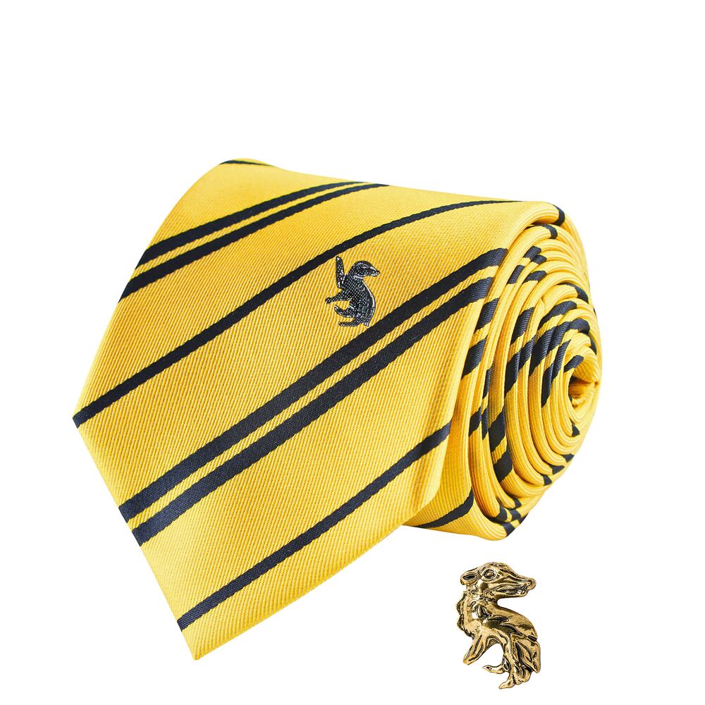 Corbata + Pin Licencia Harry Potter Hufflepuff