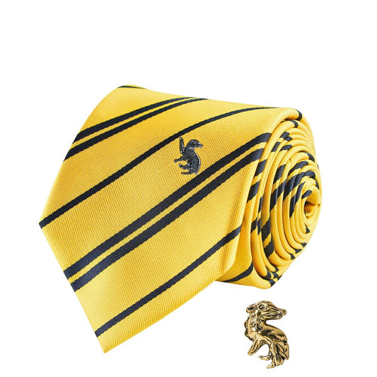 Corbata + Pin Licencia Harry Potter Hufflepuff