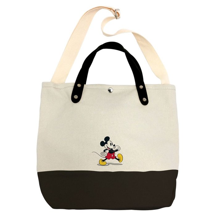 Bolsa Tela Loneta Xl Asas Bandolera Cierre Y Bolsillo Mickey