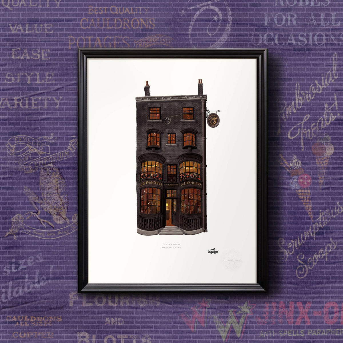 Lámina artística de Tienda Ollivander MinaLima - Harry Potter