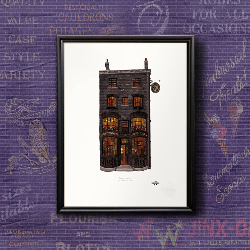 Lámina artística de Tienda Ollivander MinaLima - Harry Potter