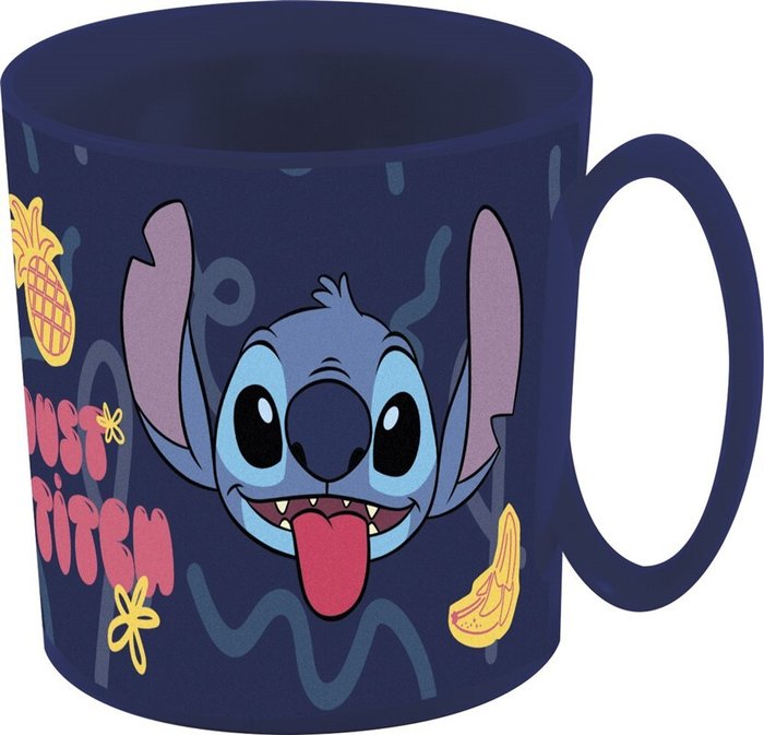 Taza Plástico Apta Para Micro 350Ml Stitch Palms