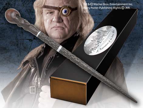 Réplica The Noble Collection Harry Potter Alastor Moody Varita Con Caja Y Placa De Identificación