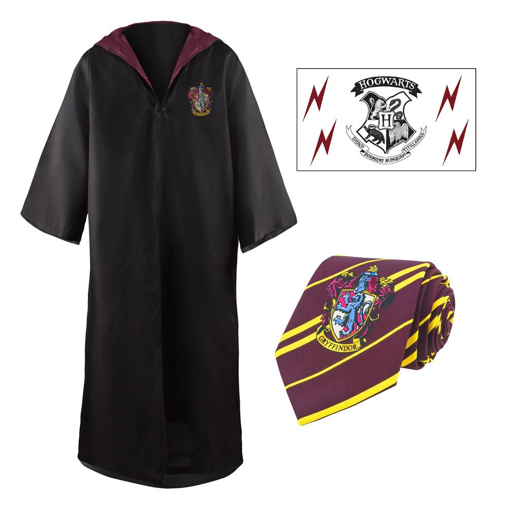 Harry Potter Set de Vestido de Mago, Corbata & Tattoo Gryffindor